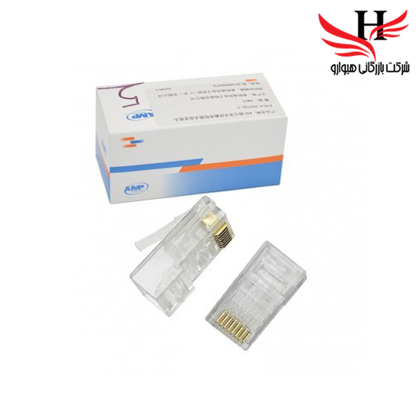 تصویر سوکت شبکه شيشه اي AMP CAT5